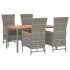 Set comedor de jardín 5 piezas con cojines ratán sintético