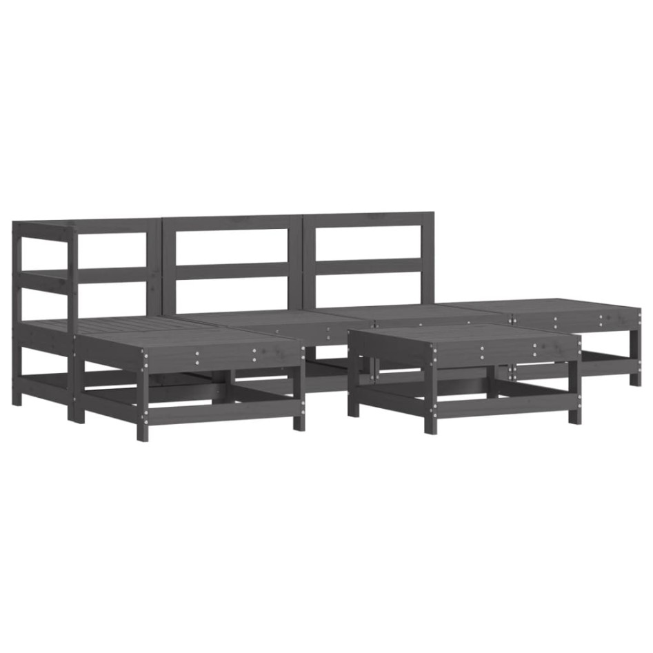 Juego de muebles de jardín 6 pzas y cojines madera maciza