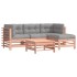 Juego de muebles jardín 5 pzas y cojines madera abeto