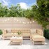 Juego de muebles de jardín 7 piezas y cojines madera