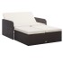 Set muebles de jardín 2 piezas y cojines ratán sintético