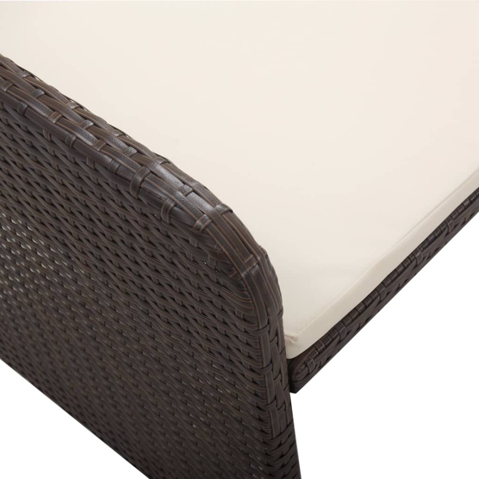 Set muebles de jardín 2 piezas y cojines ratán sintético