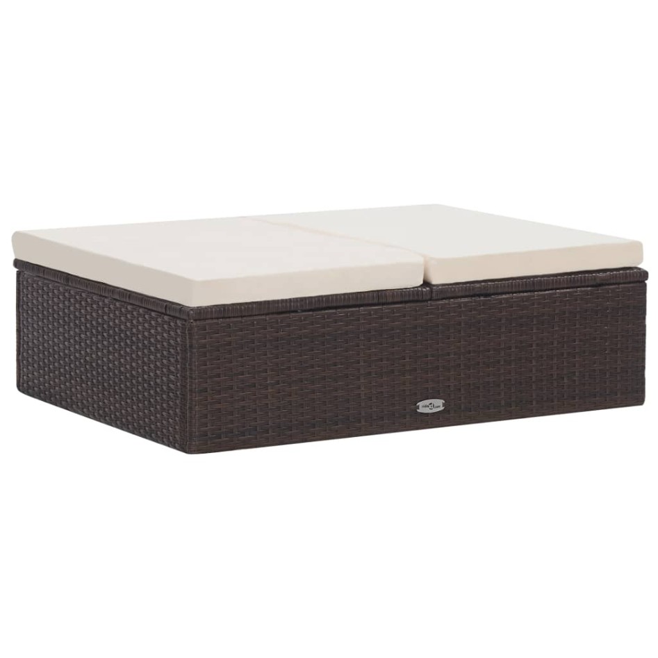 Set muebles de jardín 2 piezas y cojines ratán sintético