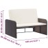 Set muebles de jardín 2 piezas y cojines ratán sintético