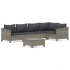 Set de muebles de jardín 6 pzas y cojines ratán sintético