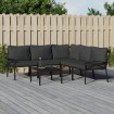 Juego de muebles de jardín 6 piezas acero con cojines gris