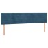 Cama box spring con colchón terciopelo azul oscuro 180x200