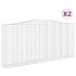 Cestas de gaviones 2 uds forma de arco hierro 400x50x180/200