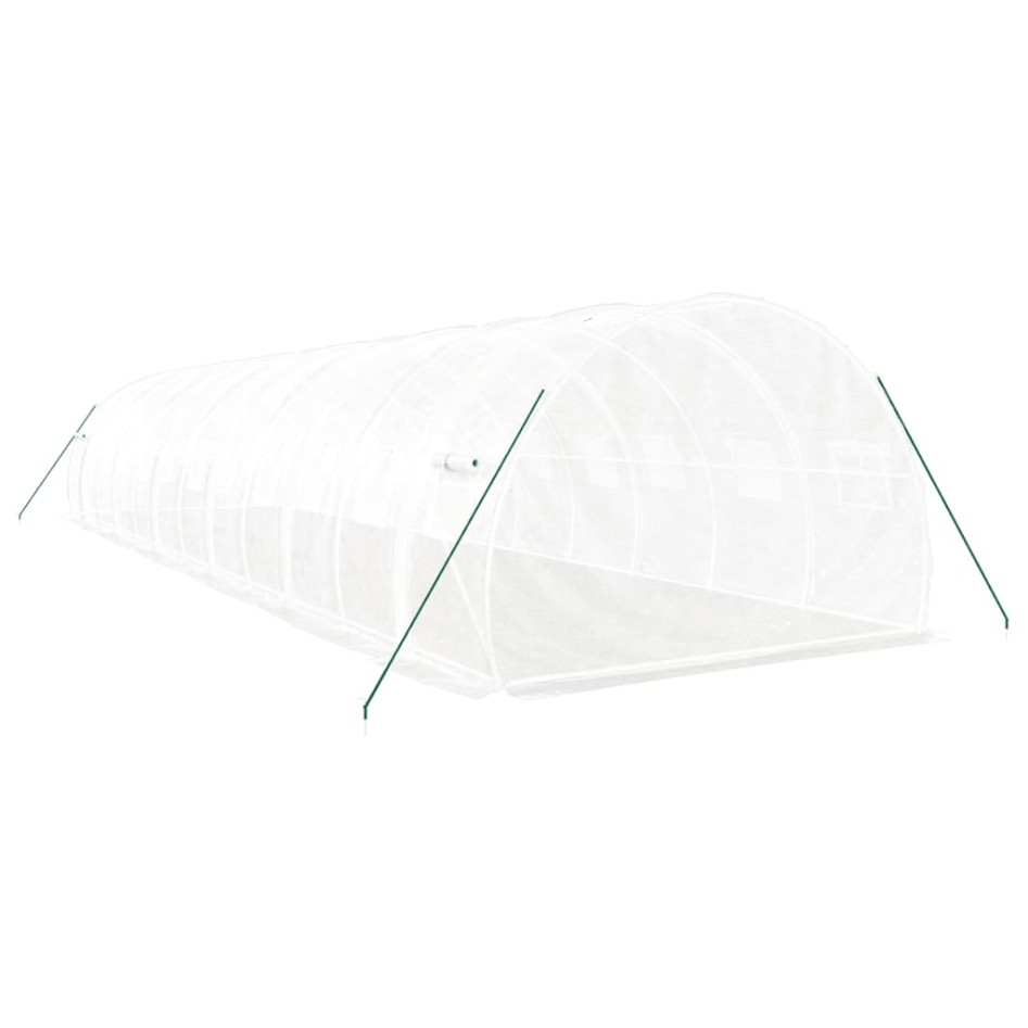 Invernadero con estructura de acero blanco 36 m² 12x3x2