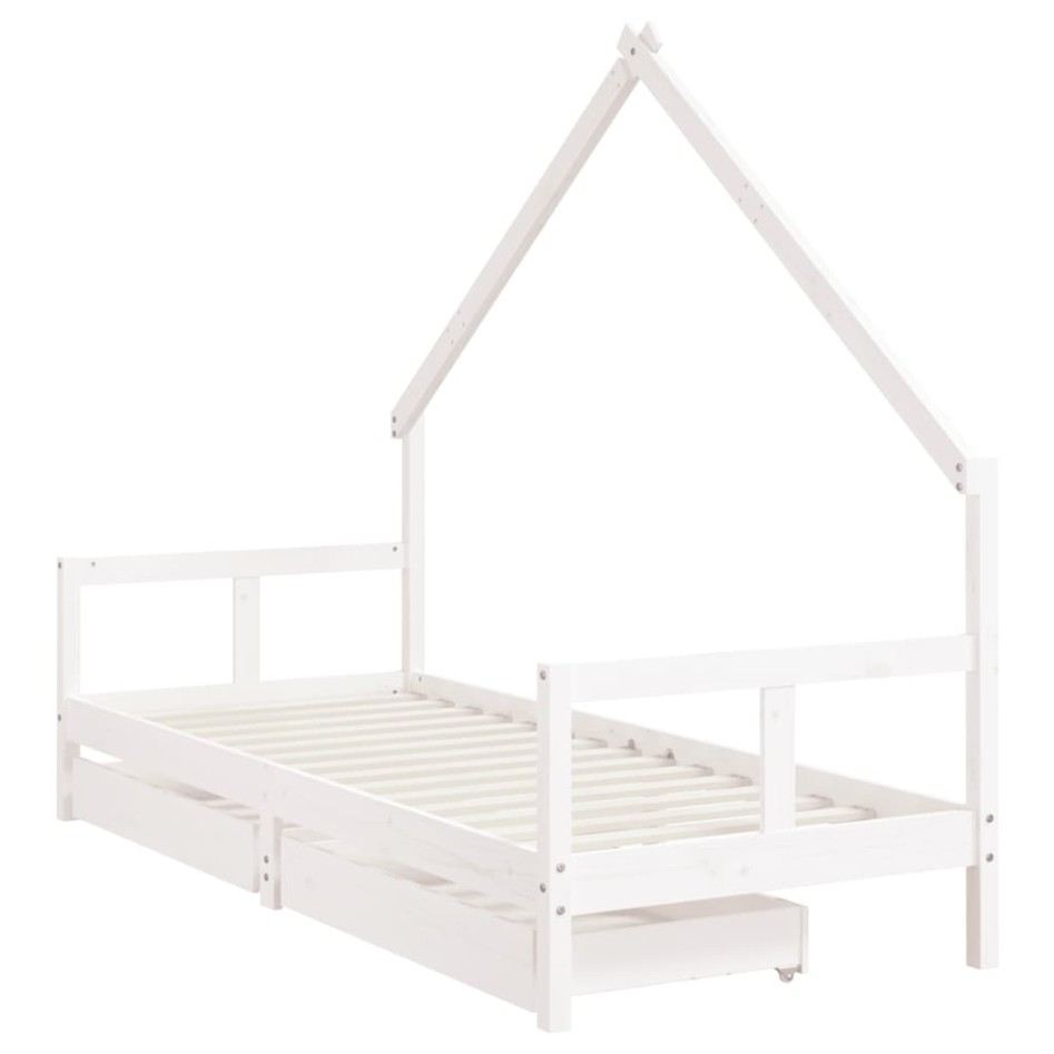 Estructura cama niños con cajones madera pino blanco 80x200