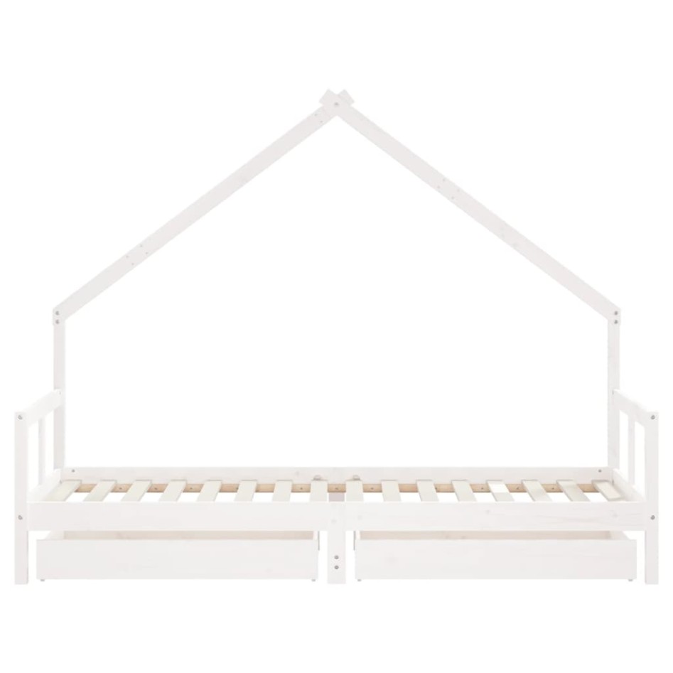 Estructura cama niños con cajones madera pino blanco 80x200