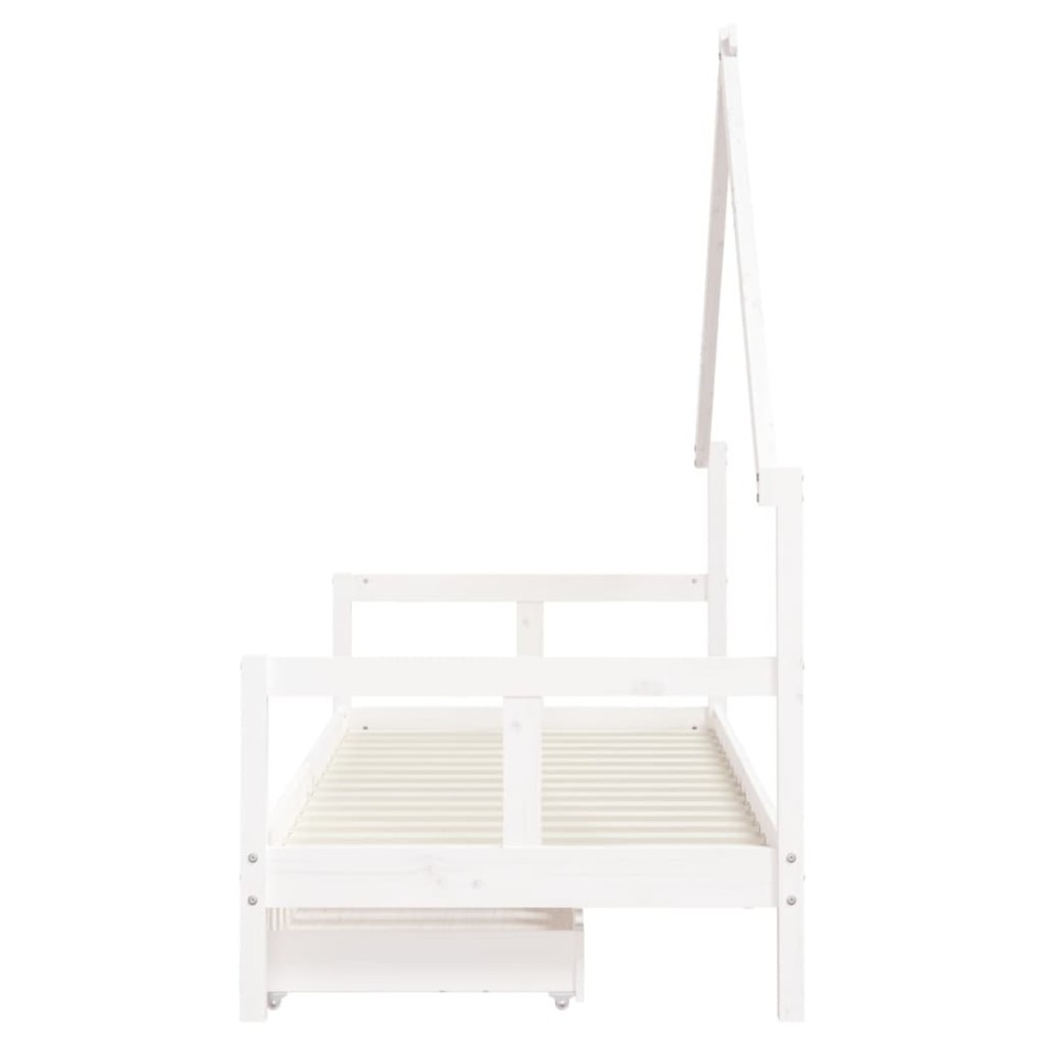 Estructura cama niños con cajones madera pino blanco 80x200