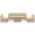 Muebles de jardín 6 piezas con cojines de madera de pino