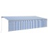 Toldo automático retráctil con persiana 6x3 m azul y