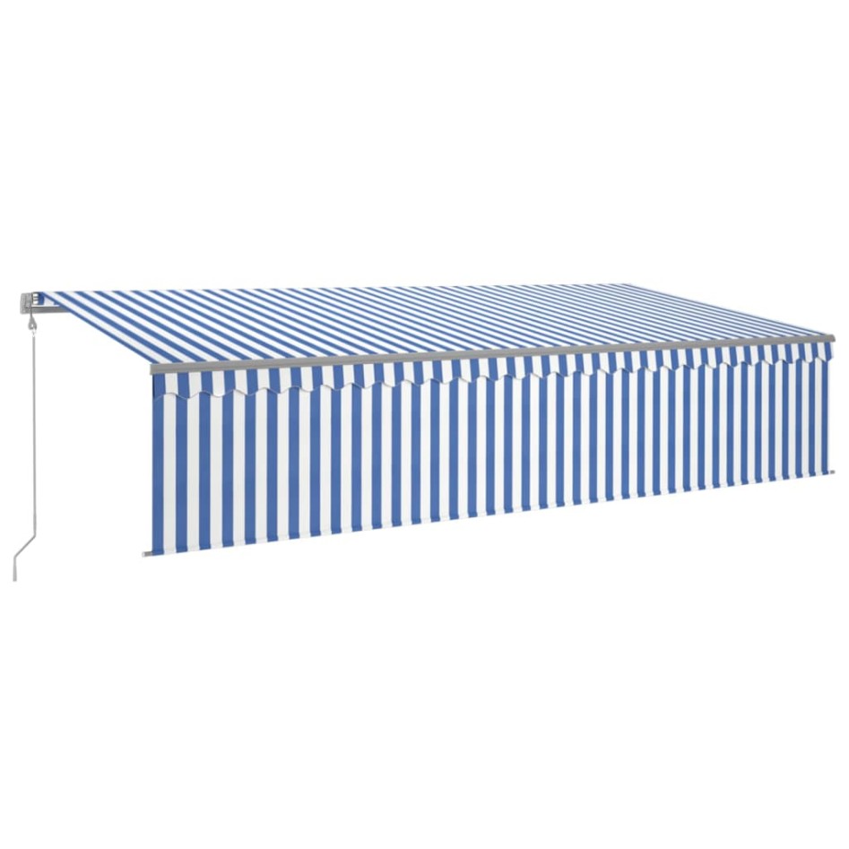 Toldo automático retráctil con persiana 6x3 m azul y