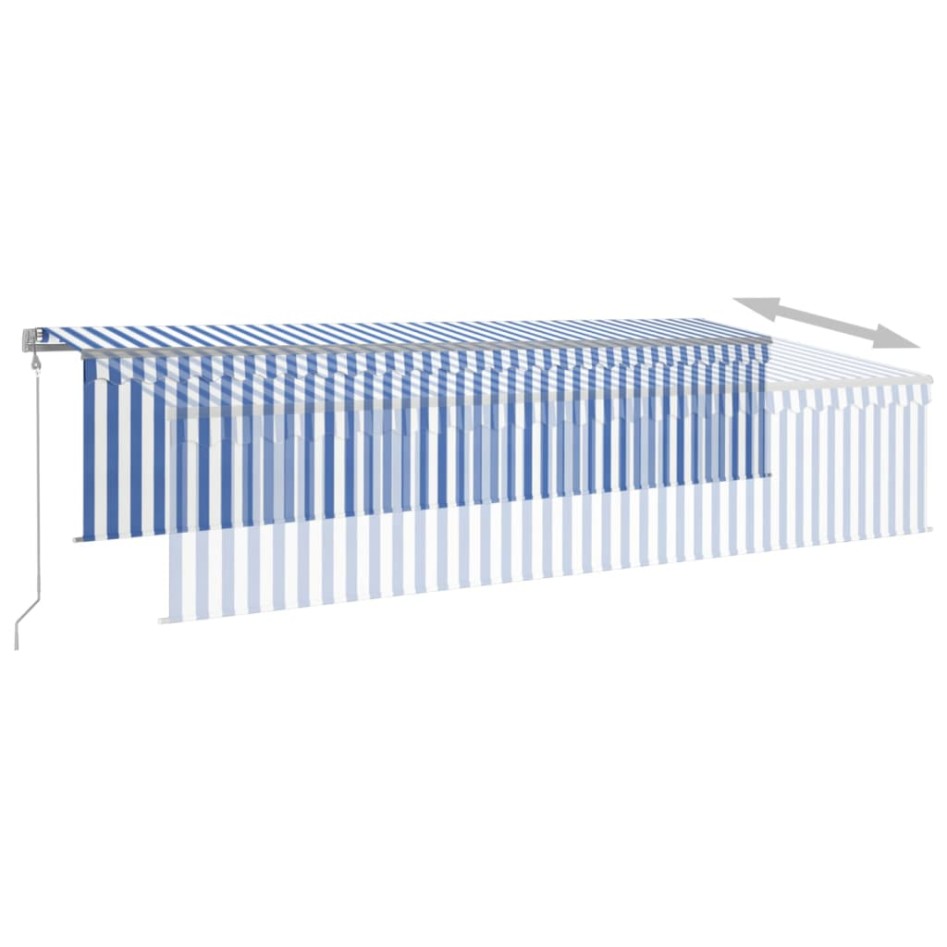 Toldo automático retráctil con persiana 6x3 m azul y