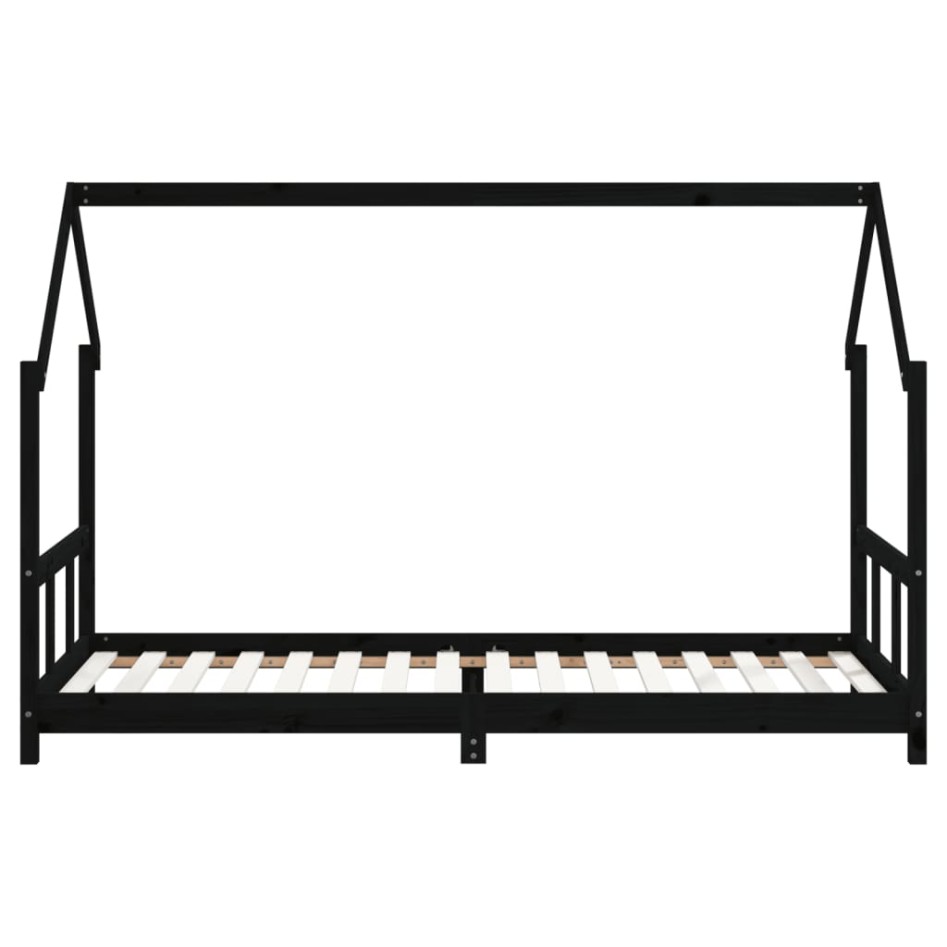 Estructura de cama para niños madera de pino negro 90x200