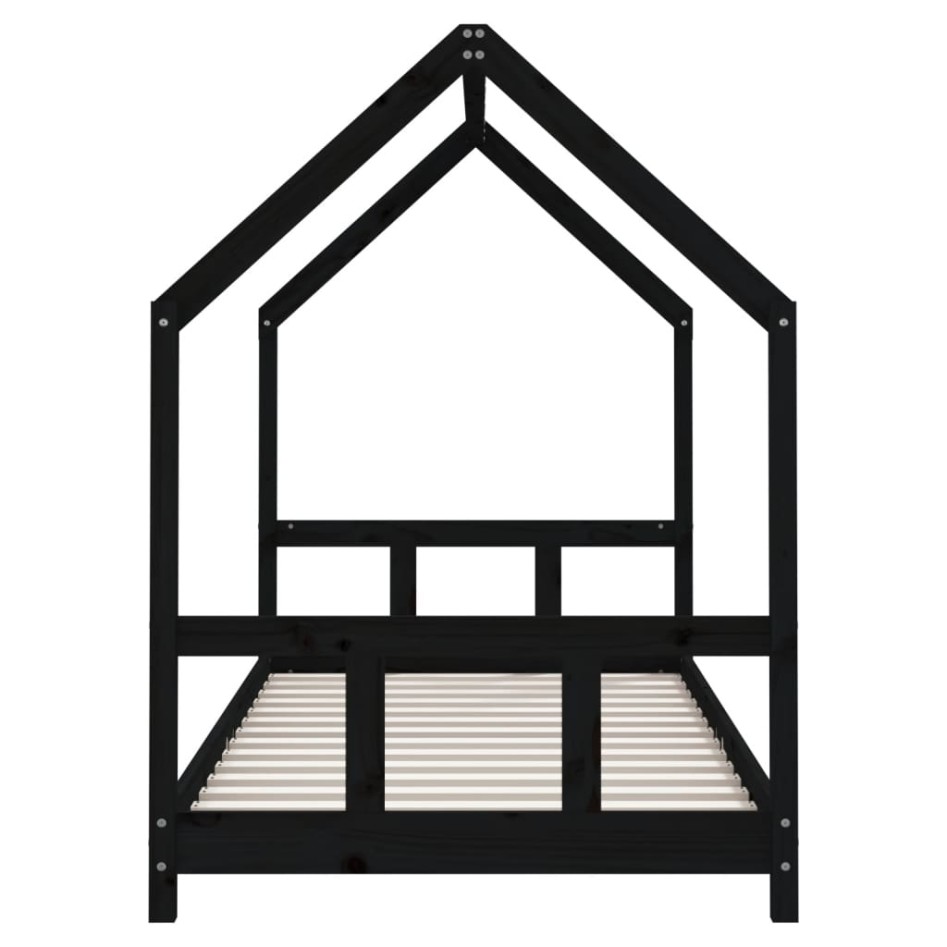 Estructura de cama para niños madera de pino negro 90x200