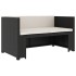 Set muebles de jardín 5 piezas y cojines ratán sintético