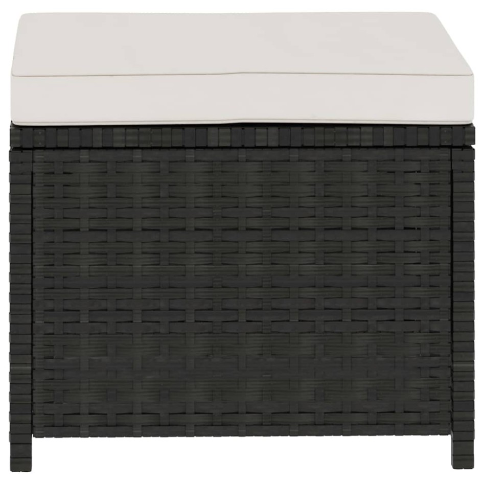 Set muebles de jardín 5 piezas y cojines ratán sintético