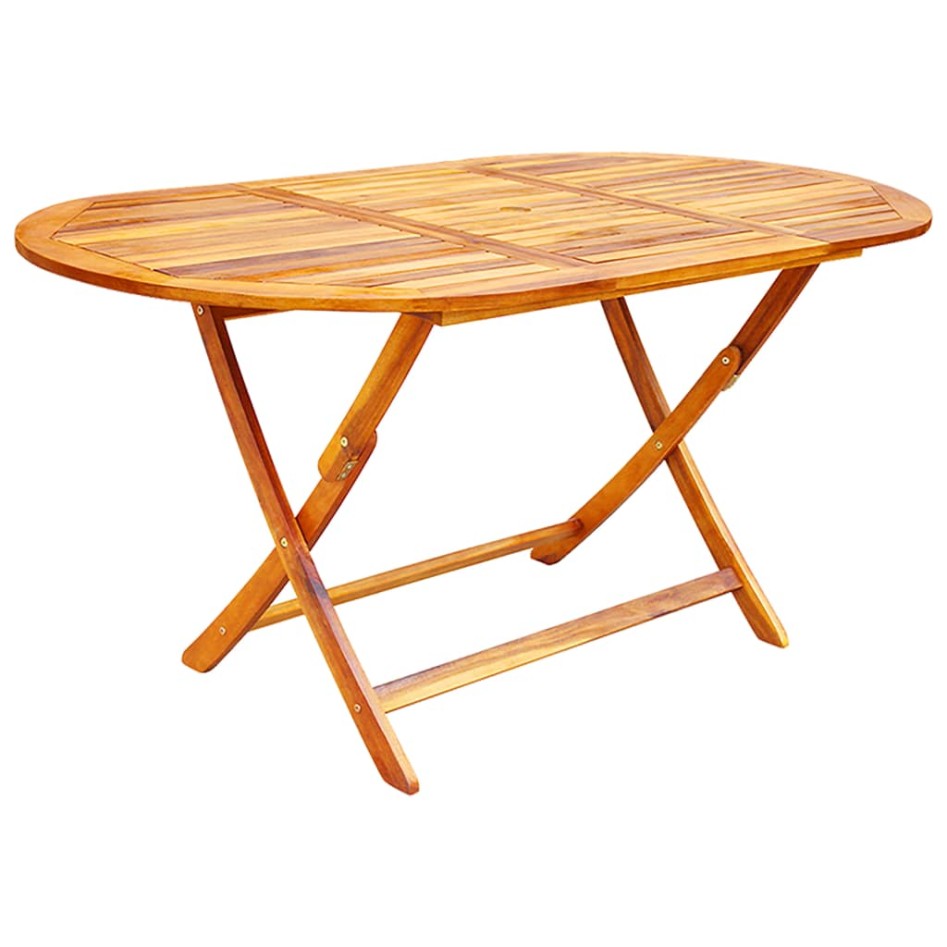 Comedor de jardín plegable 9 piezas de madera maciza de