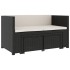 Set muebles de jardín 5 piezas y cojines ratán sintético
