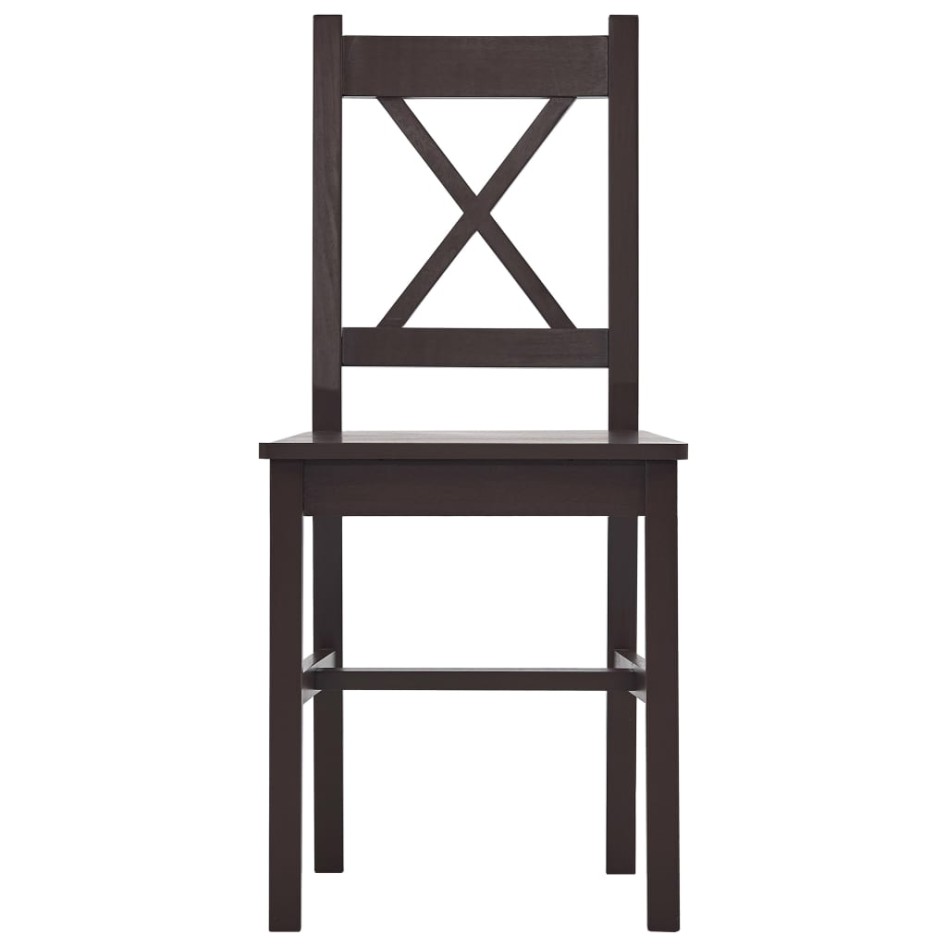 Conjunto de comedor 7 piezas madera de pino marrón