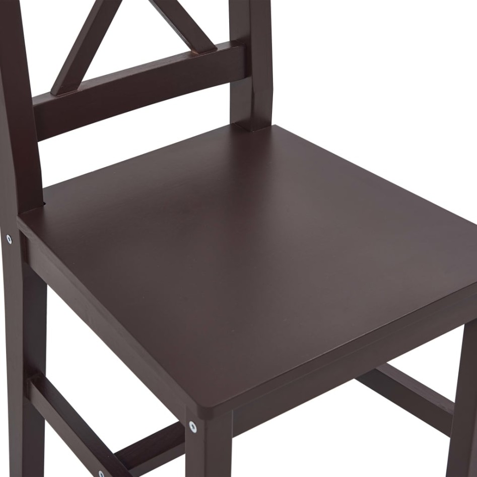 Conjunto de comedor 7 piezas madera de pino marrón