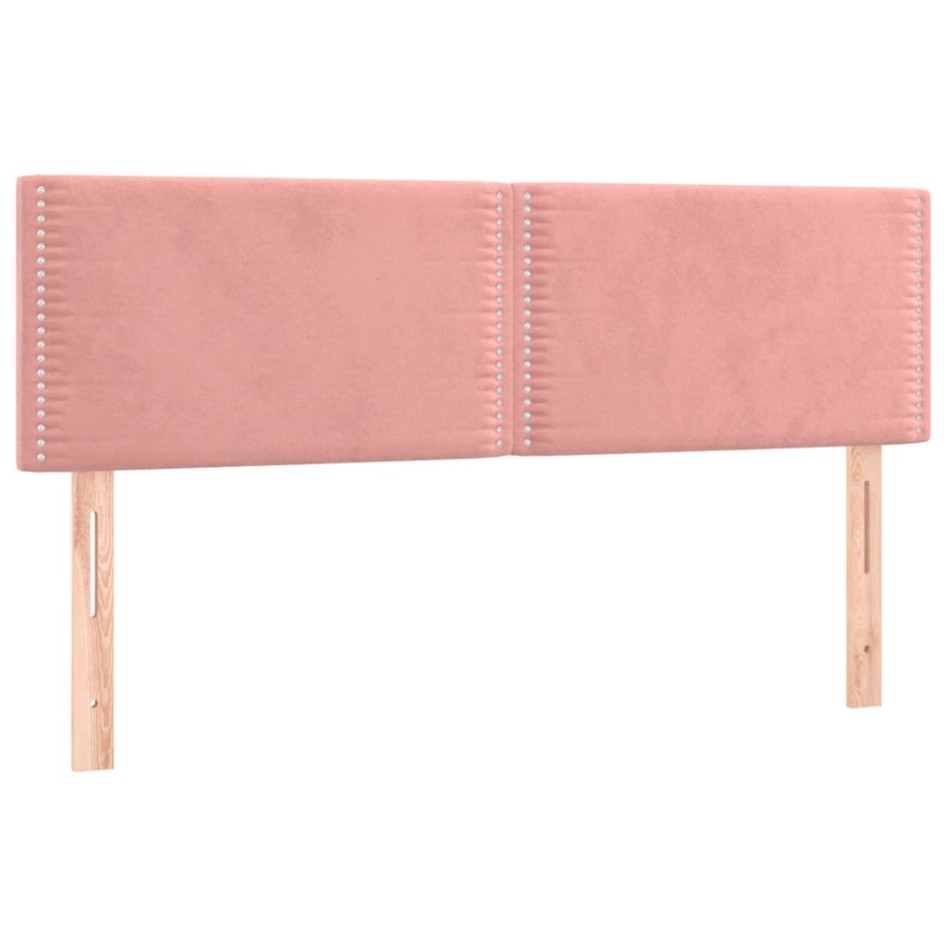 Cama box spring con colchón terciopelo rosa 140x200