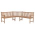 Banco de esquina de jardín madera maciza teca 185x185x90