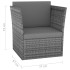 Silla de jardín con taburete ratán sintético gris