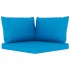 Juego de muebles de jardín 6 piezas con cojines azul
