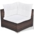 Set muebles de jardín y cojines 6 piezas ratán sintético