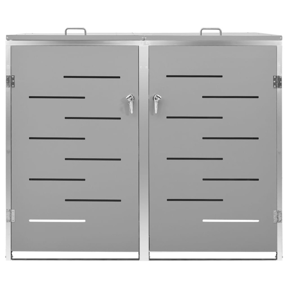 Cobertizo para dos contenedores basura acero 138x77,5x112,5