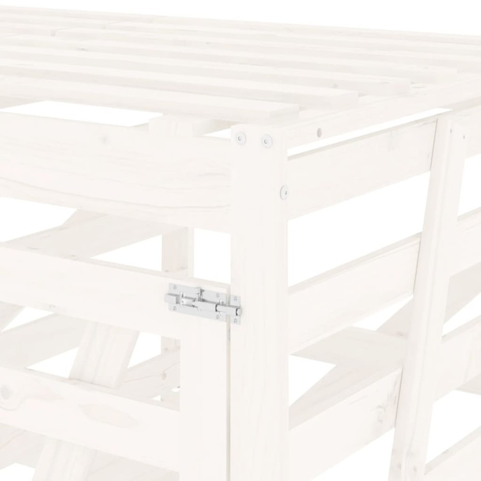 Cobertizo triple para cubos de basura madera maciza pino