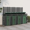 Cobertizo cuádruple para cubos de basura madera de pino gris
