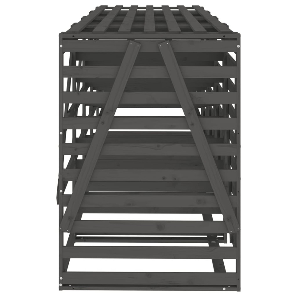 Cobertizo cuádruple para cubos de basura madera de pino