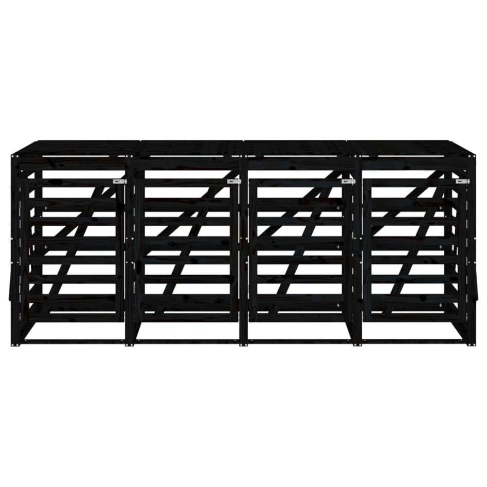 Cobertizo cuádruple para cubos de basura madera de pino