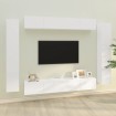 Set de muebles de TV 8 pzas madera contrachapada blanco brillo