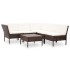 Set muebles de jardín 6 piezas y cojines ratán sintético