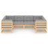 Juego de muebles de jardín 6 pzas y cojines madera maciza