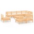 Juego de muebles de jardín 9 piezas madera maciza de