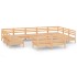 Juego de muebles de jardín 12 piezas madera maciza de