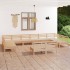 Juego de muebles de jardín 12 piezas madera maciza de