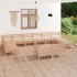 Juego de muebles de jardín 12 piezas madera maciza de