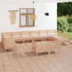 Juego de muebles de jardín 12 piezas madera maciza de pino