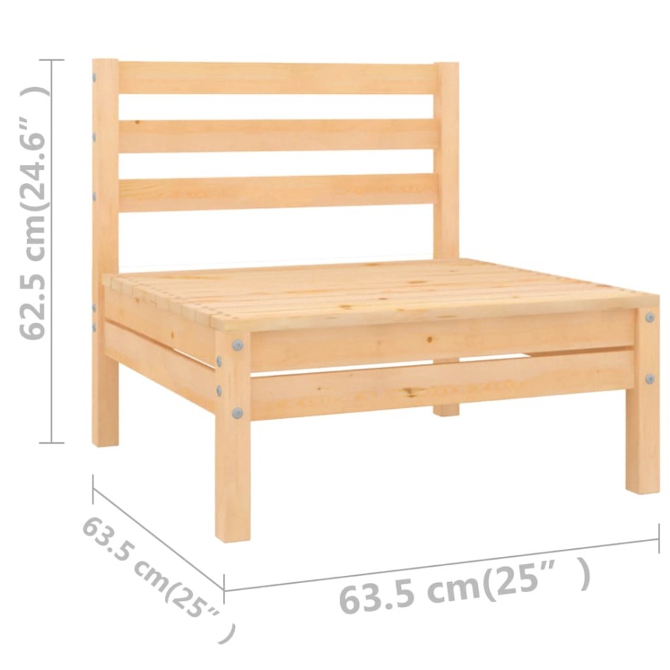 Juego muebles de jardín 10 piezas madera maciza