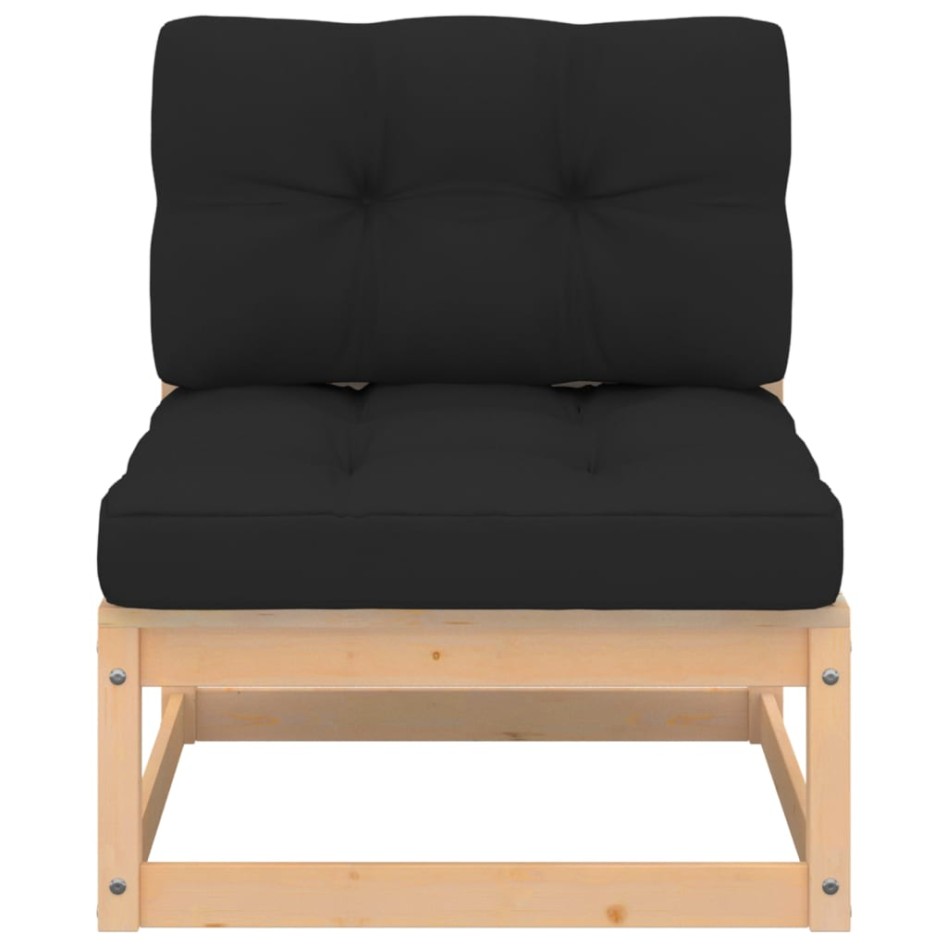 Juego de muebles de jardín 4 pzas y cojines madera maciza