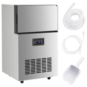 Máquina de hacer cubitos de hielo plateada 45 kg/24
