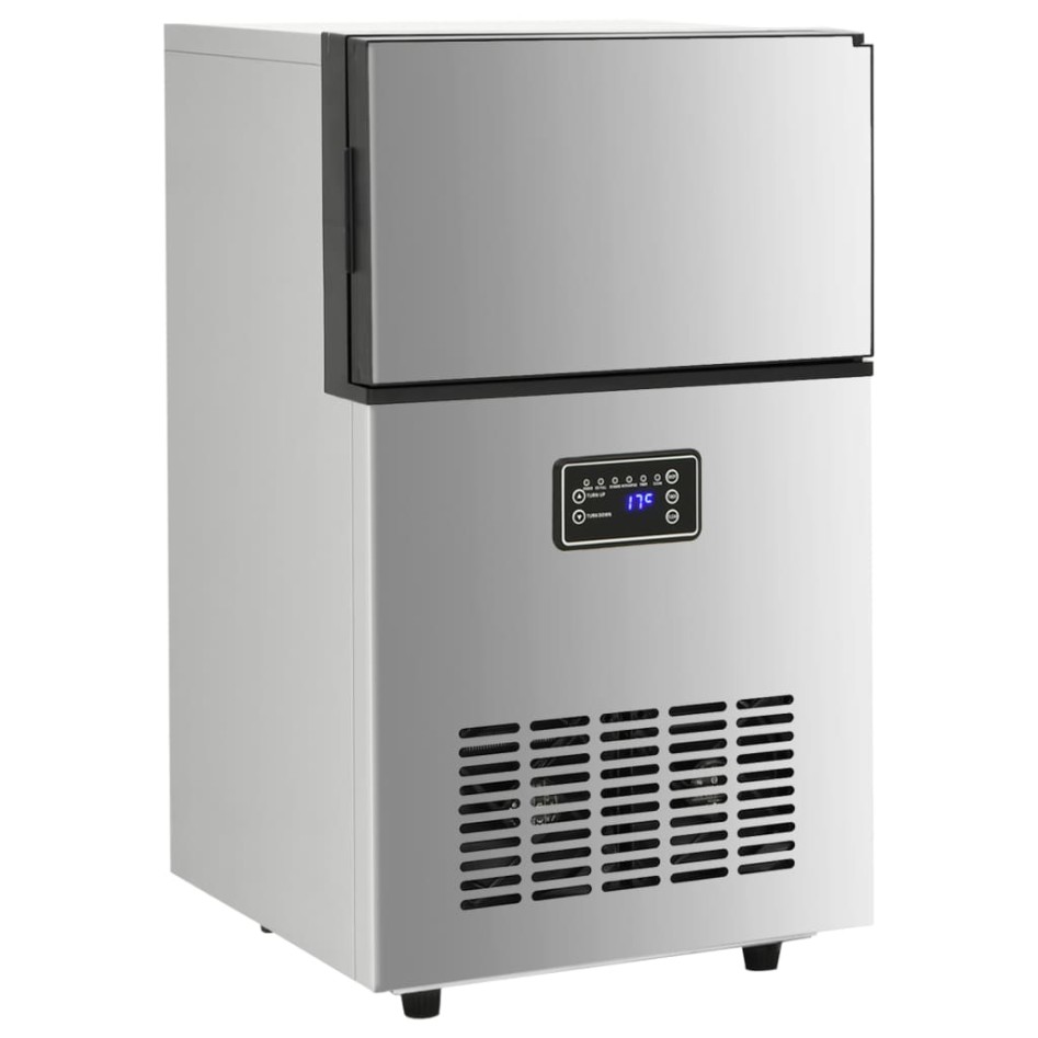 Máquina de hacer cubitos de hielo plateada 45 kg/24